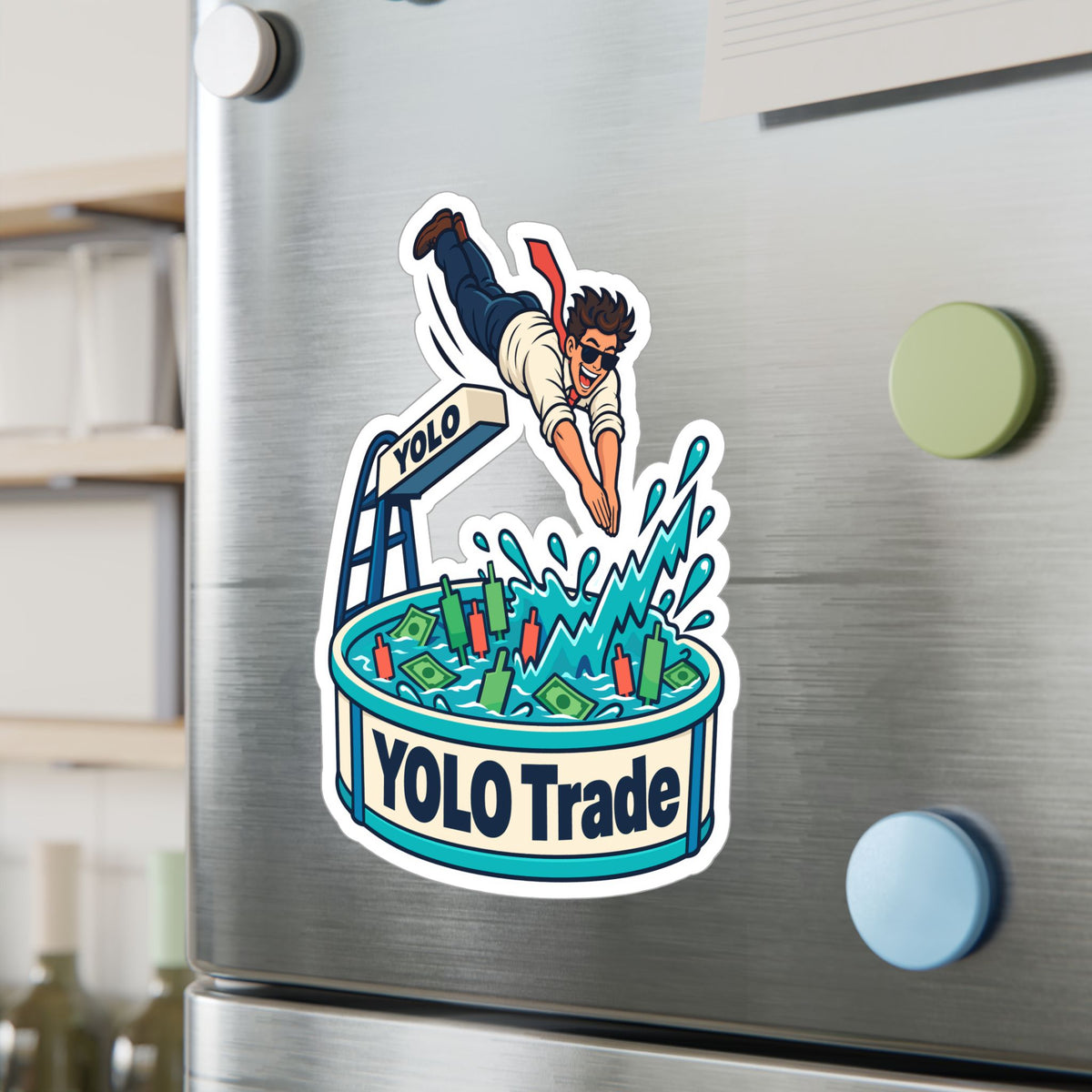 Day Trading Sticker - YOLO Trade Design for the Stock Market and Forex Trader, Laptop and Water Bottle Decals