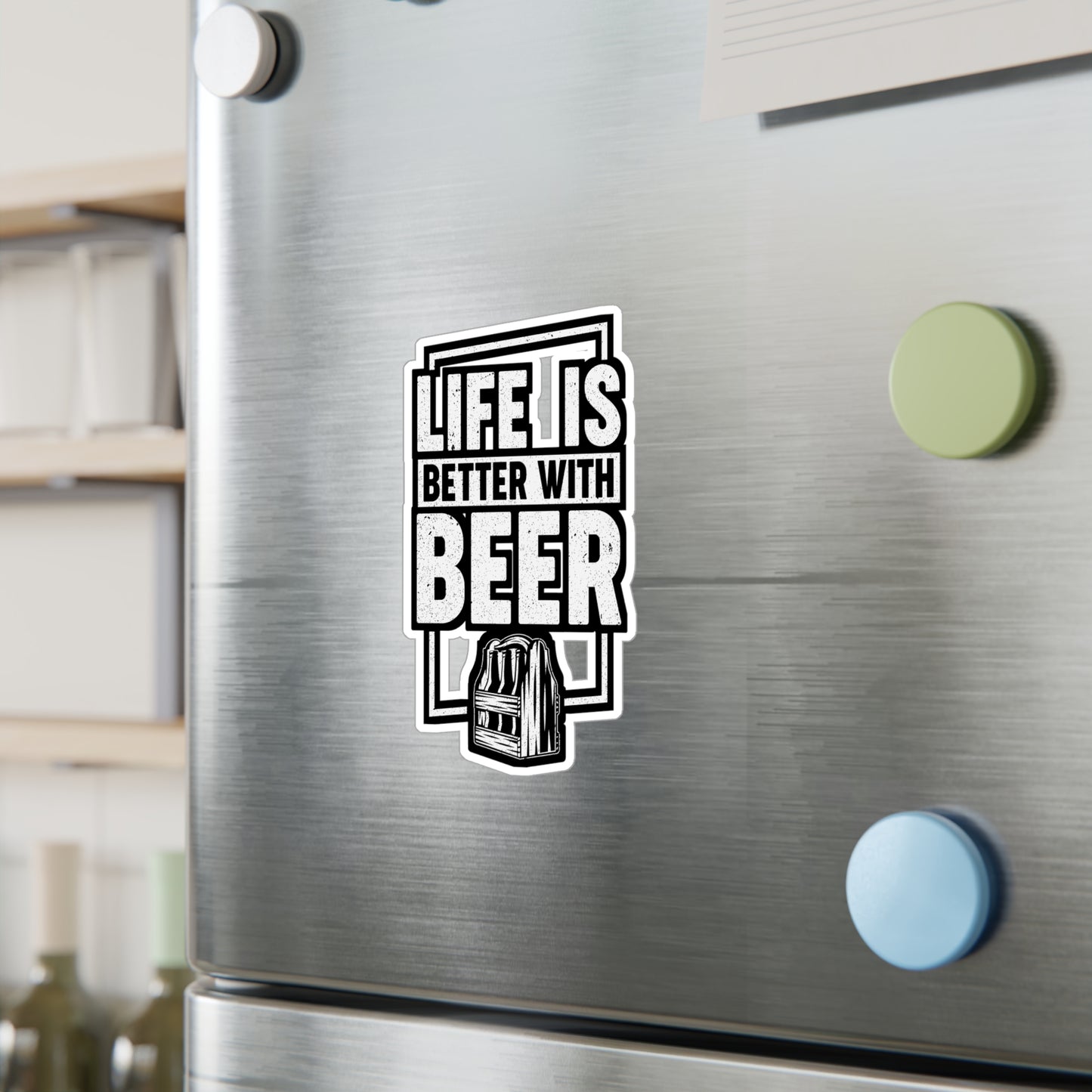 Life Is Better With Beer - Beer Sticker for Laptop Sticker. Water Bottle Sticker, Vinyl Alcohol Decal - Beer Gift