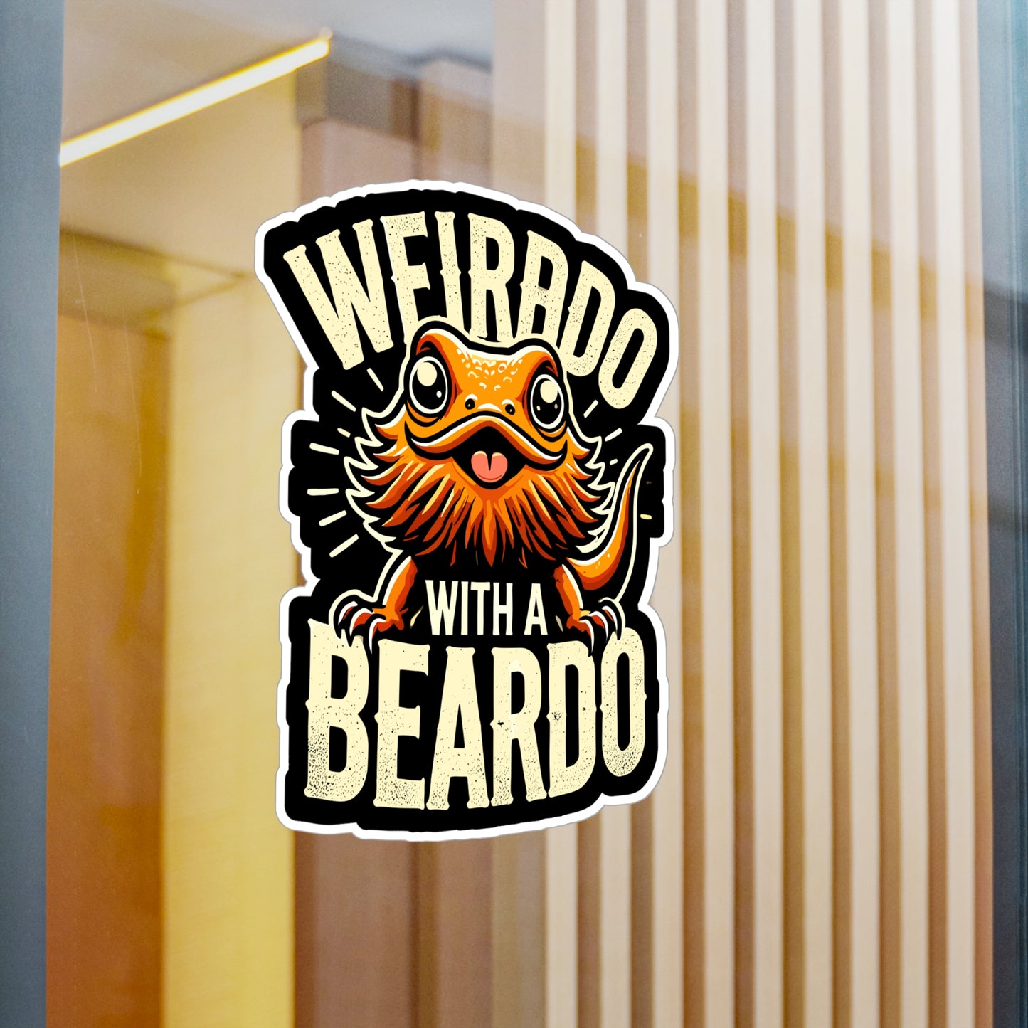 Weirdo With A Beardo - Lizards Sticker for Laptop Sticker. Water Bottle Sticker, Vinyl Beardies Decal - Lizards Gift