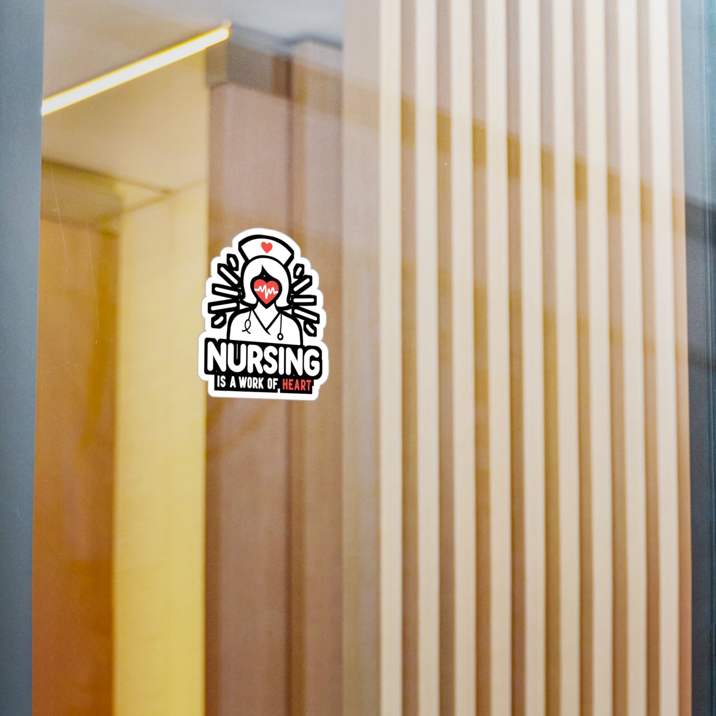 Nursing is a work of heart  - Nurse Sticker for Window Laptop Sticker. Water Bottle Sticker, Vinyl Nursing-student Decal - Nurse Gift