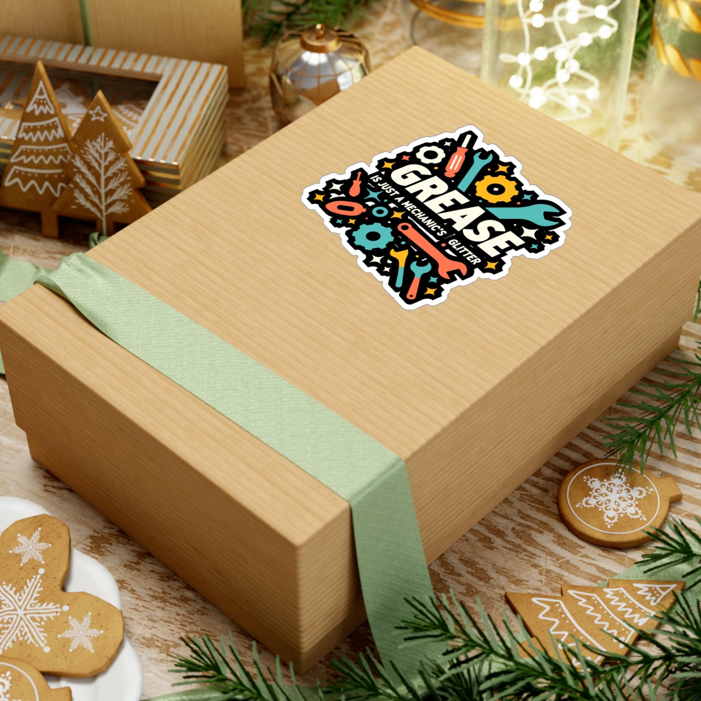 Grease is just a mechanic's glitter - Auto-mechanic Sticker for Laptop Sticker. Water Bottle Sticker, Vinyl Mechanic Decal - Auto-mechanic Gift