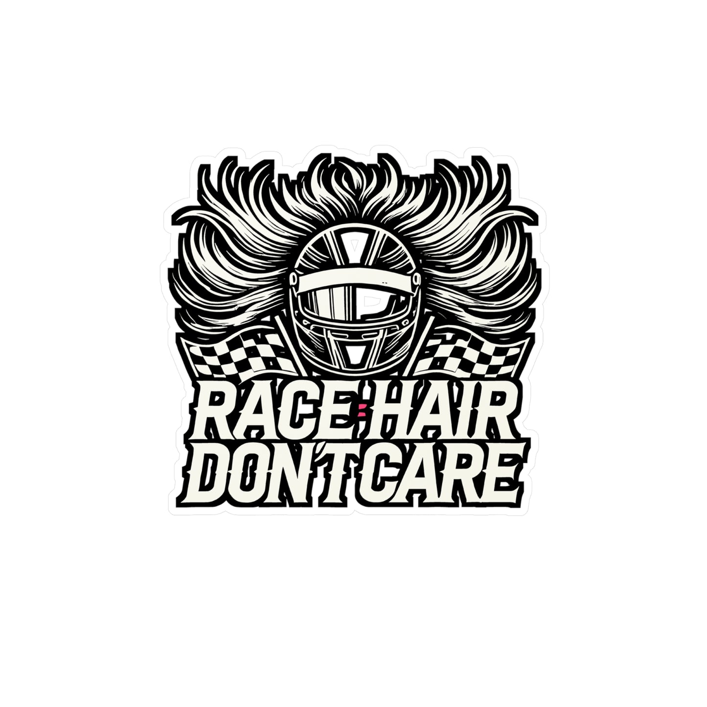 Race Hair Don't Care – Horsepower Sticker for Laptop & Water Bottle | Vinyl Street Racing Decal | Car Enthusiast Gift