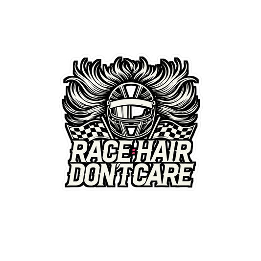 Race Hair Don't Care – Horsepower Sticker for Laptop & Water Bottle | Vinyl Street Racing Decal | Car Enthusiast Gift