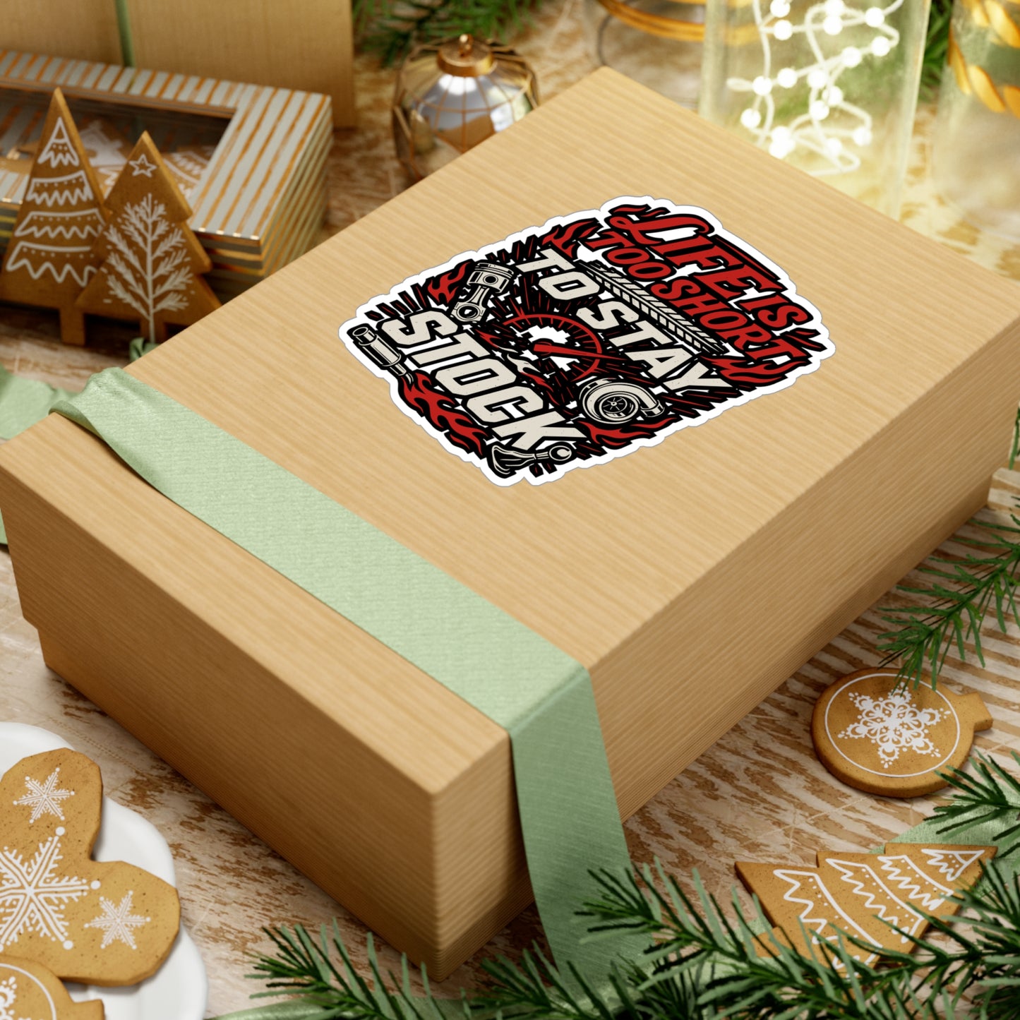 Life Is Too Short To Stay Stock – Car Racing Sticker for Laptop or Water Bottle | Funny Mechanic Gift, Tuner Decal, JDM Car Accessory