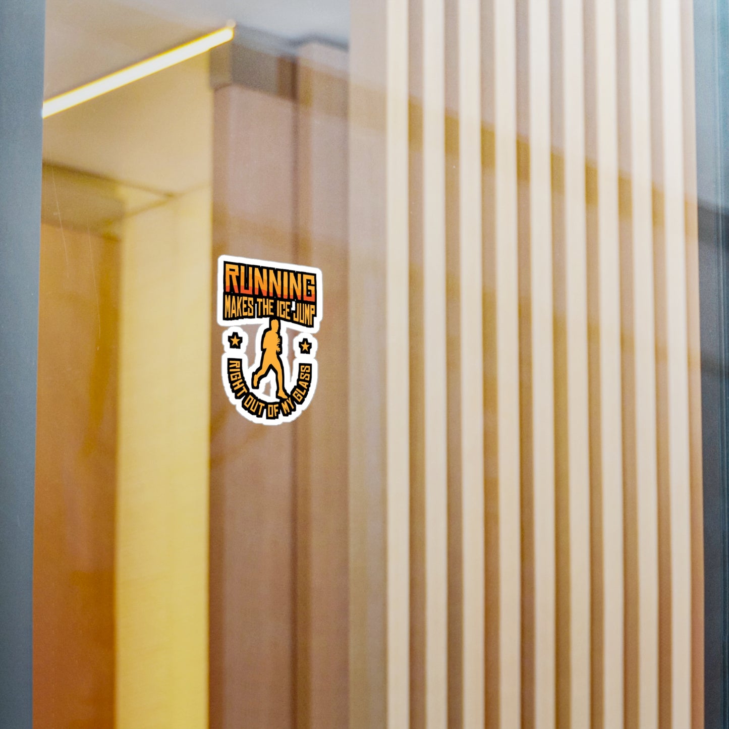 Running Makes The Ice Jump - Marathon Sticker for Laptop Sticker. Water Bottle Sticker, Vinyl Running Decal - Marathon Gift