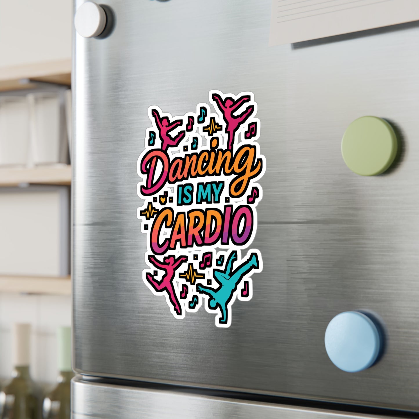 Dancing Is My Cardio – Dance Sticker for Laptop or Water Bottle | Vinyl Performing Arts Decal, Dancer Gift Idea