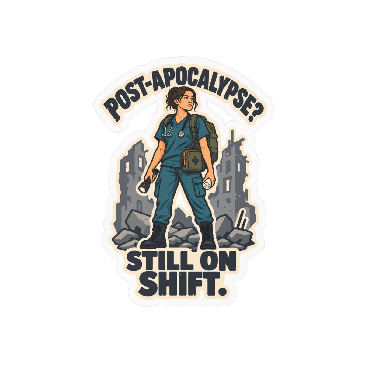 Nurse Sticker Post-Apocalyptic Skill Vinyl Decals for Laptop, Water Bottle, Nursing Student Gift