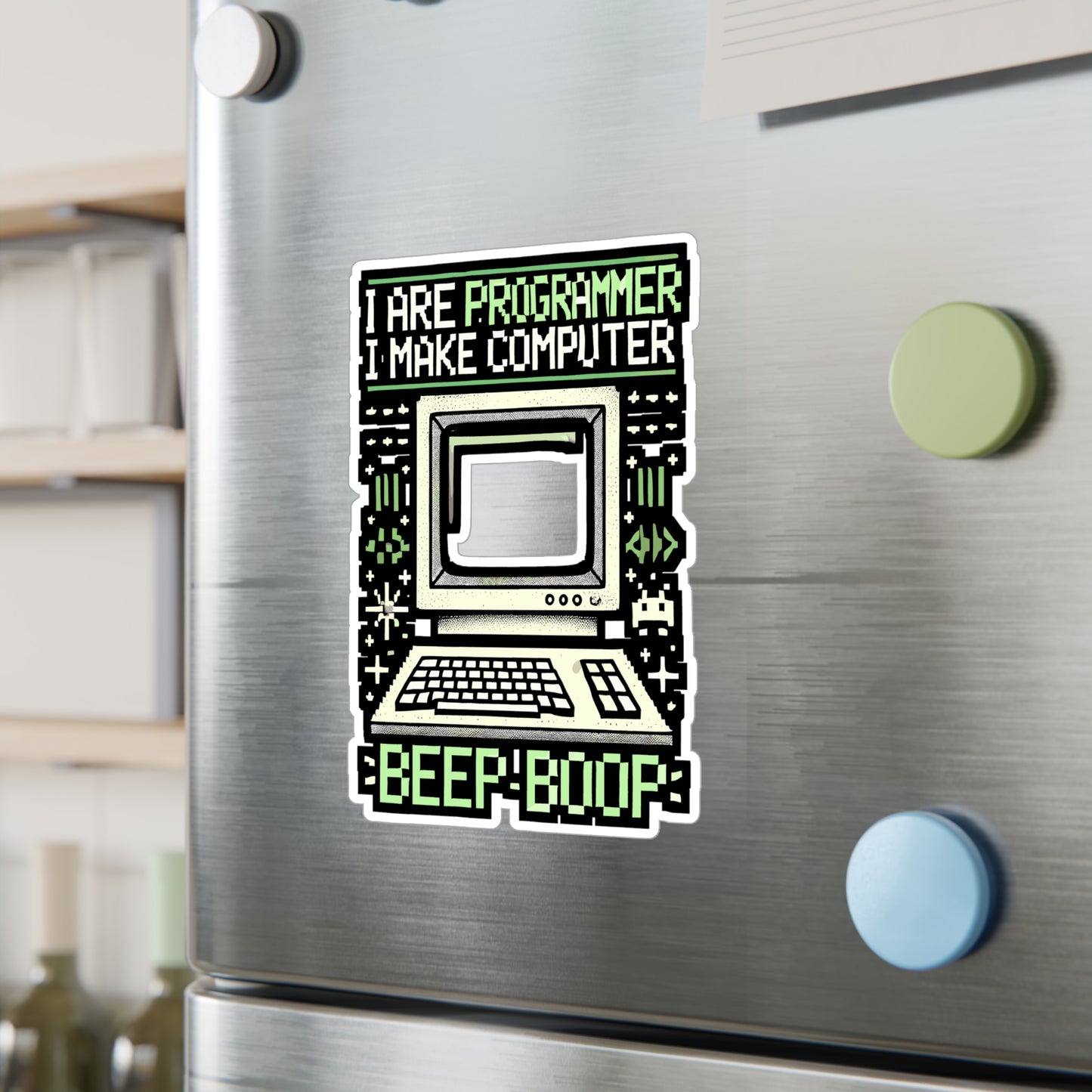 I Are Programmer I Make Computer Beep Boop - Programmer Sticker for Laptop Sticker. Water Bottle Sticker, Vinyl Coding humor Decal - Programmer Gift
