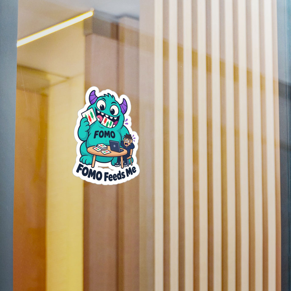 Day Trading Sticker - FOMO Feeds Me Trader Decals for Stock Market and Forex Fans, Laptop or Water Bottle