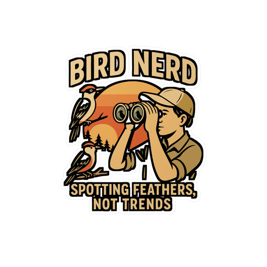 Bird Nerd – Funny Birdwatcher Sticker for Laptop or Water Bottle | Vinyl Binocular Decal | Birding Gift for Nature Lovers
