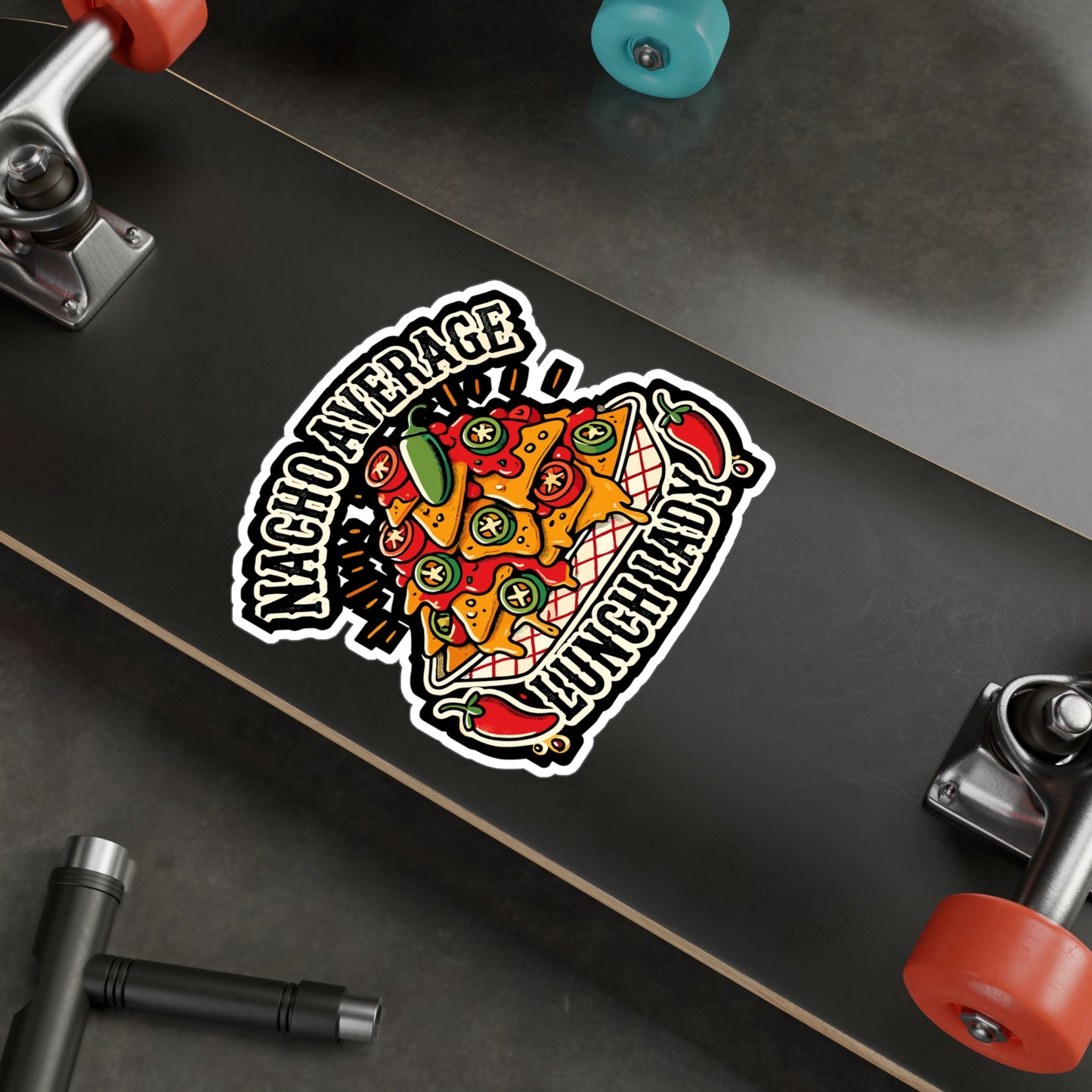 Nacho Average Lunch Lady - Nachos Sticker for Laptop Sticker. Water Bottle Sticker, Vinyl Lunch lady Decal - Nachos Gift