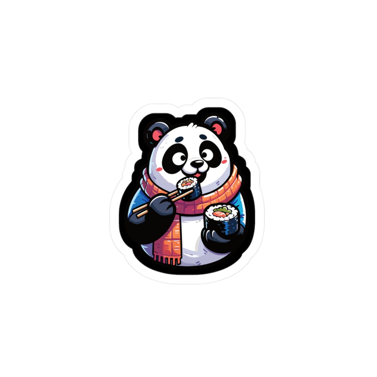 Panda Sushi Japanese Food - Sushi Sticker for Car Window Laptop Sticker. Water Bottle Sticker, Vinyl Fish Decal, Rolls Sticker - Sushi Gift
