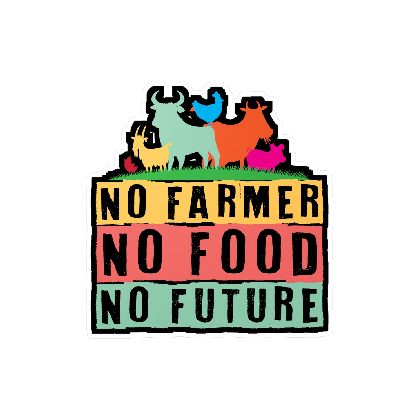 Nor Farmer No Food - Farmer Sticker for Car Window Laptop Sticker. Water Bottle Sticker, Vinyl Farm Decal, Farming Sticker - Farmer Gift