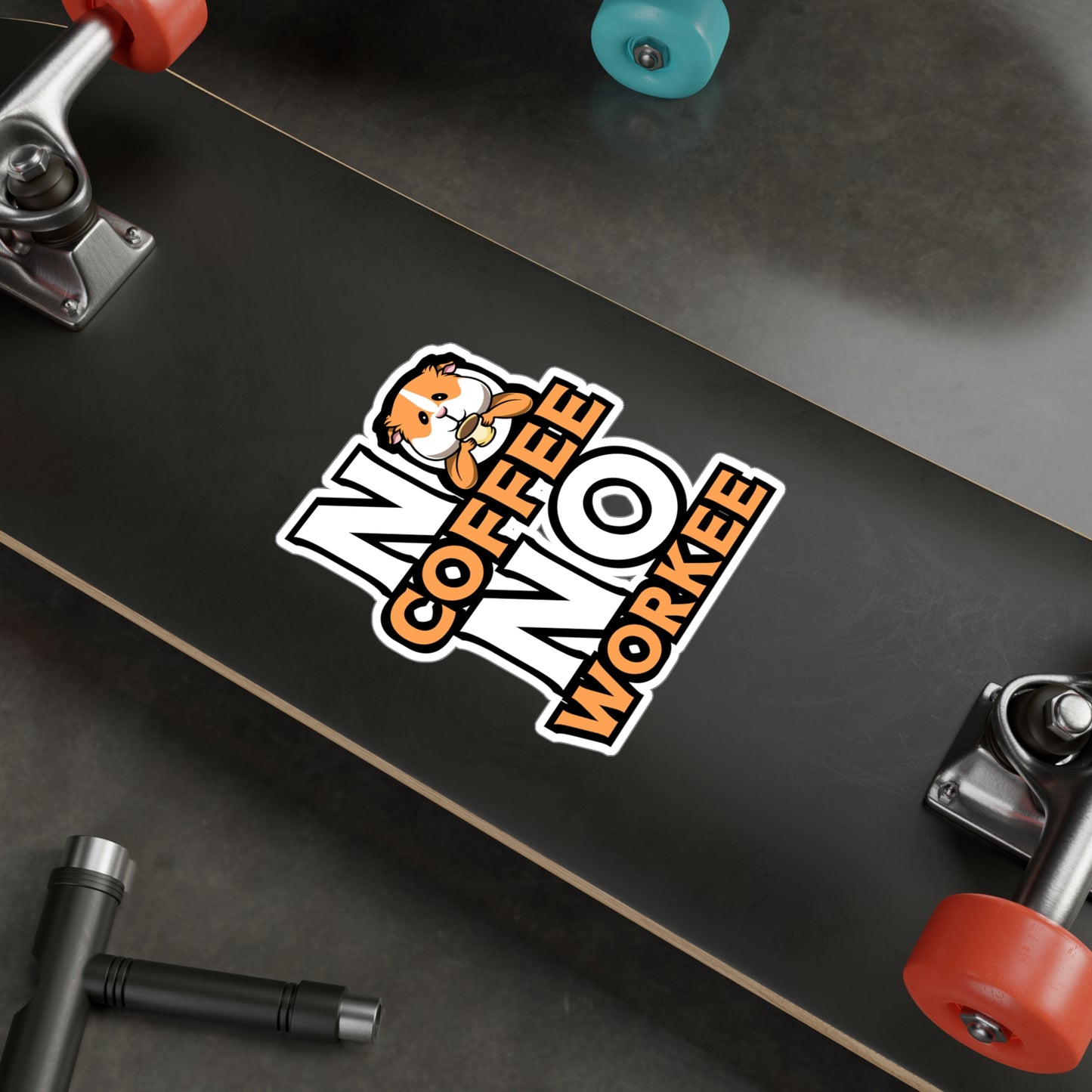 No Coffee No Workee | Guinea Sticker | Guinea pig Decals | Furry Laptop Sticker | Guinea Gift | Guinea pig Gift