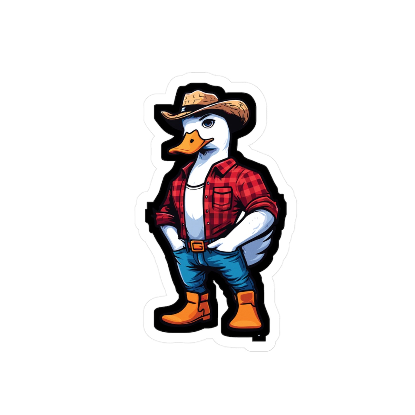 Farmer Duck - Duck Sticker for Car Window Laptop Sticker. Water Bottle Sticker, Vinyl Farmer Decal, Western Sticker - Duck Gift