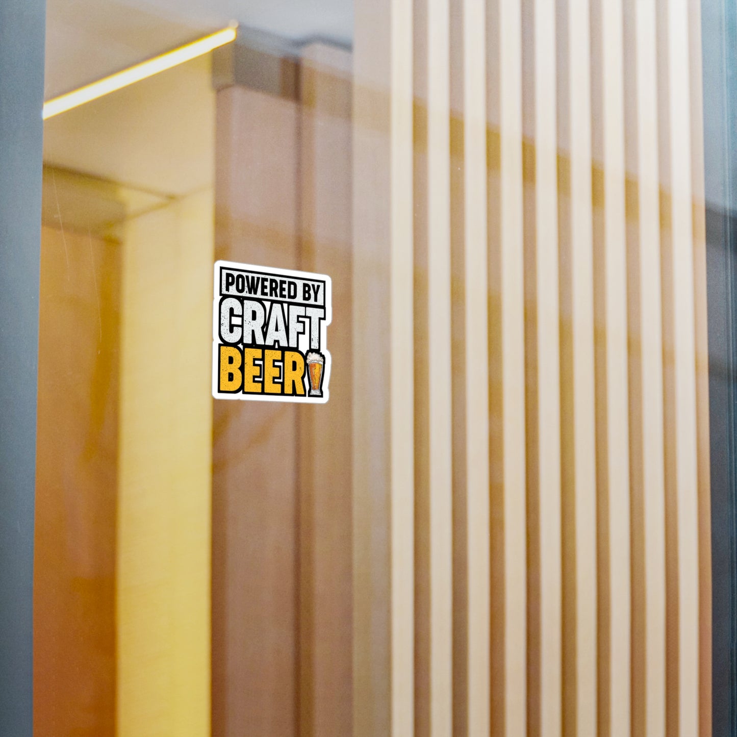 Powered by Craft Beer - Beer Sticker for Car Window Laptop Sticker. Water Bottle Sticker, Vinyl Alcohol Decal, Drinking Sticker - Beer Gift