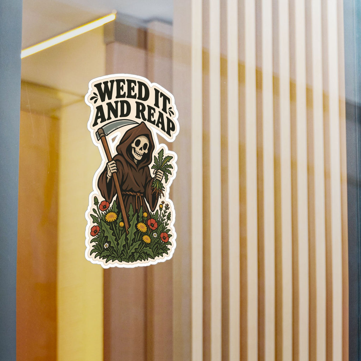 Plants Sticker - Weed It And Reap Dandelion Design, Nature-Inspired Friendship Decals for Laptop and Water Bottle