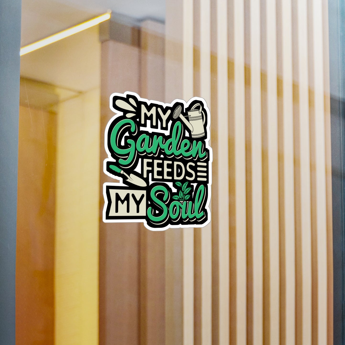 My Garden Feeds My Soul - Gardening Sticker for Laptop Sticker. Water Bottle Sticker, Vinyl Greenhouse Decal - Gardening Gift