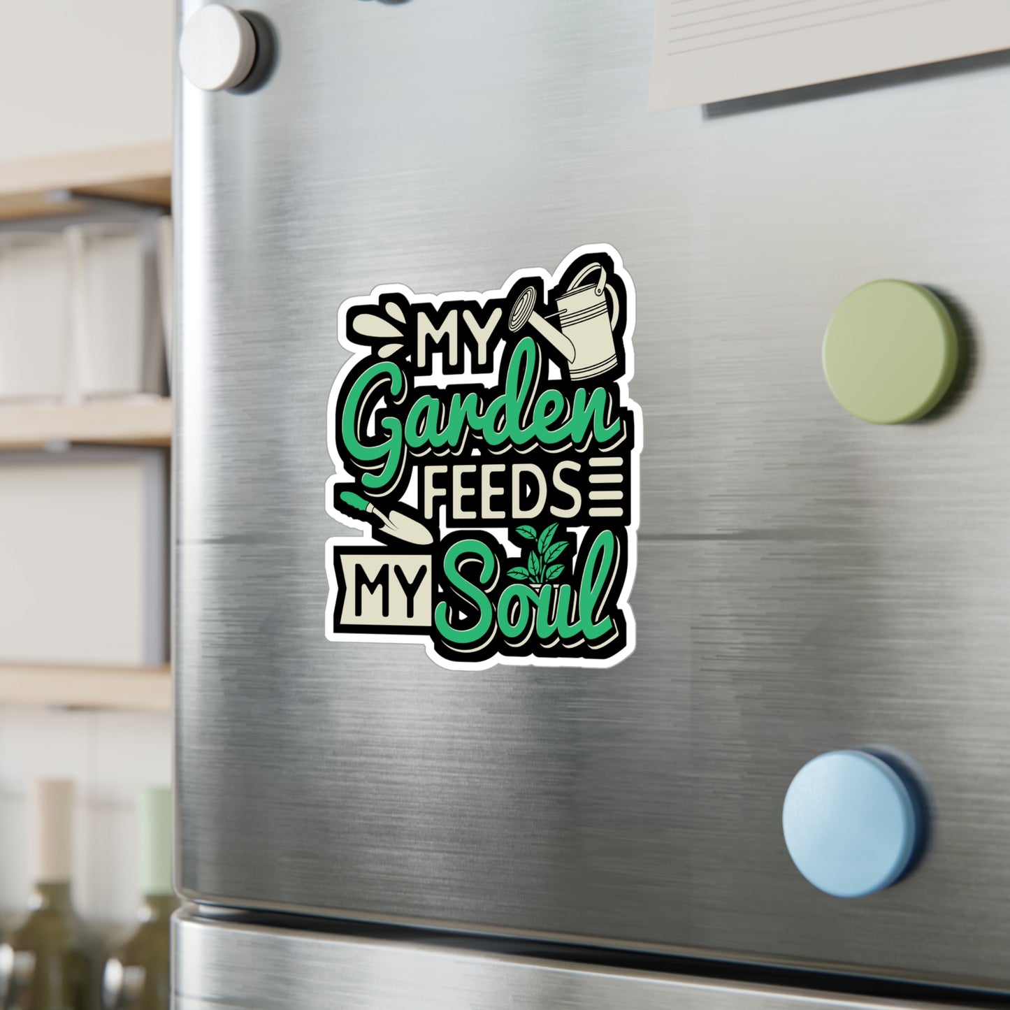 My Garden Feeds My Soul - Gardening Sticker for Laptop Sticker. Water Bottle Sticker, Vinyl Greenhouse Decal - Gardening Gift