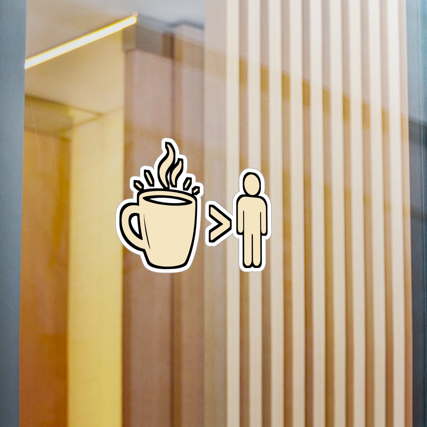 Coffee Sticker – "Coffee Greater Than People" Funny Decals for Laptop or Water Bottle, Vinyl Waterproof Caffeine Lover, Sarcastic Introvert Gift