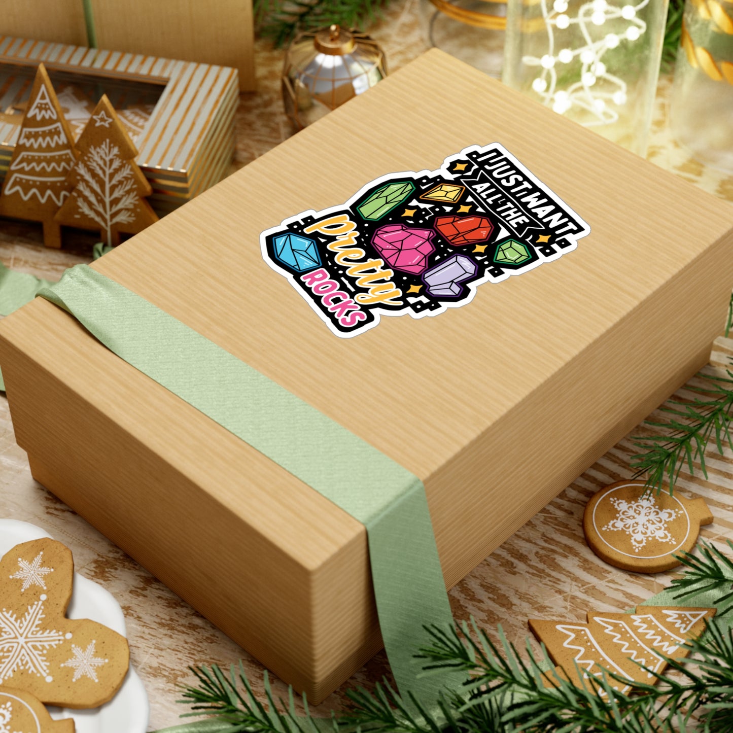 I Just Want All The Pretty Rocks - Rockhounding Sticker for Laptop Sticker. Water Bottle Sticker, Vinyl Rock-hunting Decal - Rockhounding Gift