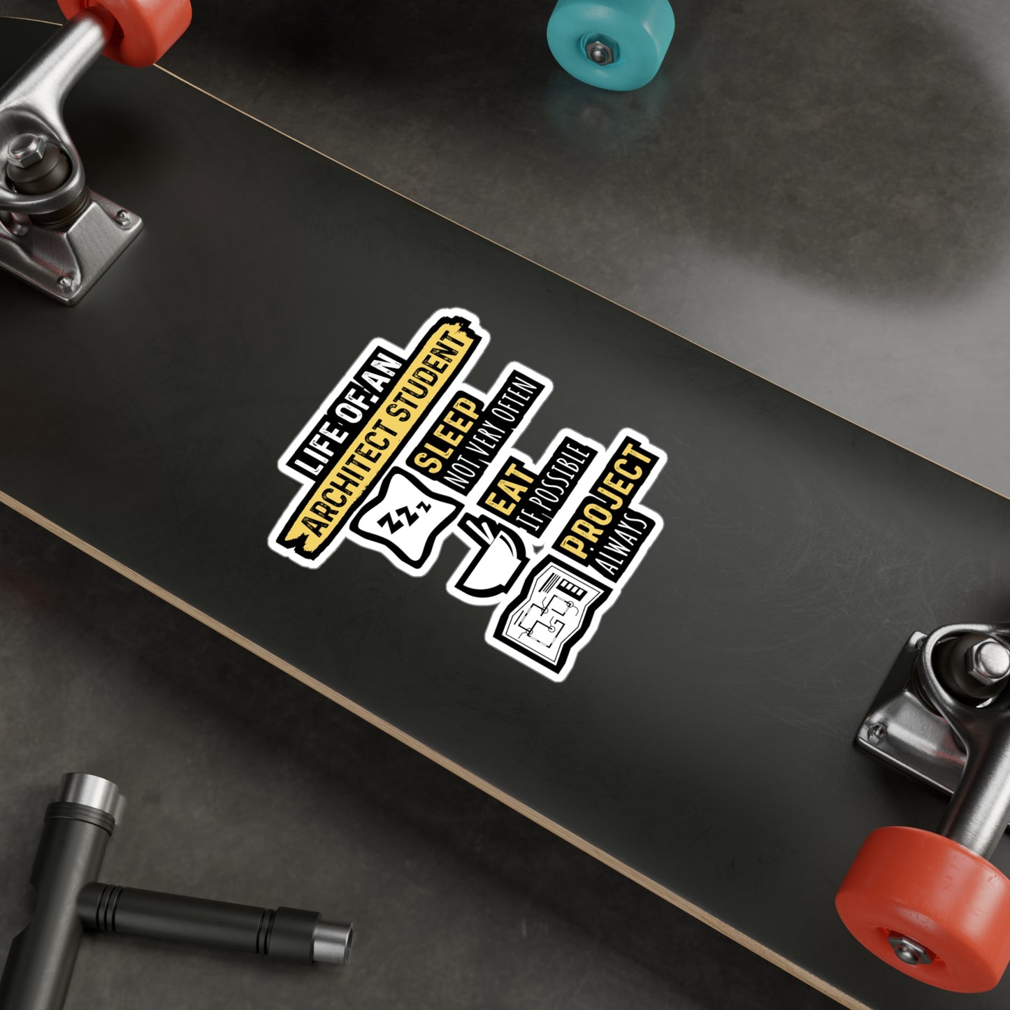 Life of An Architect Student - Architecture Sticker for Laptop Sticker. Water Bottle Sticker, Vinyl Studio Decal - Architecture Gift