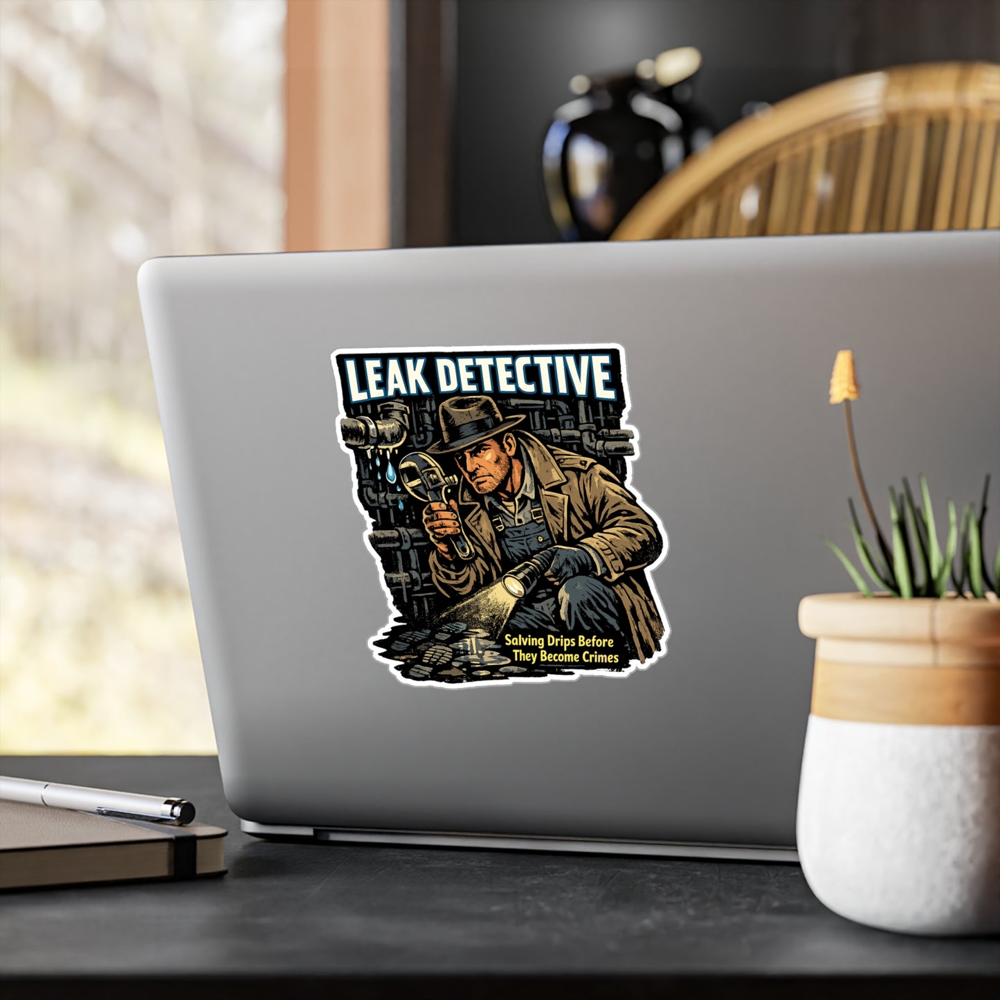 Plumber Sticker Leak Detective Funny Plumbing Decals Waterproof Vinyl for Laptop Water Bottle Pipefitter Steamfitter Gift