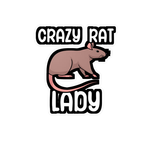 Crazy rat lady - Rat Sticker for Wall, Laptop, Window, Truck, Car Rat Gift Vinyl Rats Decal Sticker