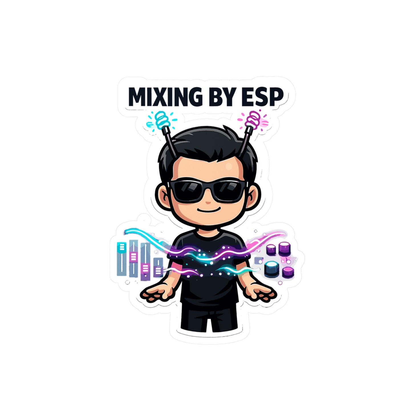 Audio Engineer Sticker Mixing by ESP Vinyl Waterproof decals for Laptop Water Bottle Monitor Sound Engineer Audio Technician