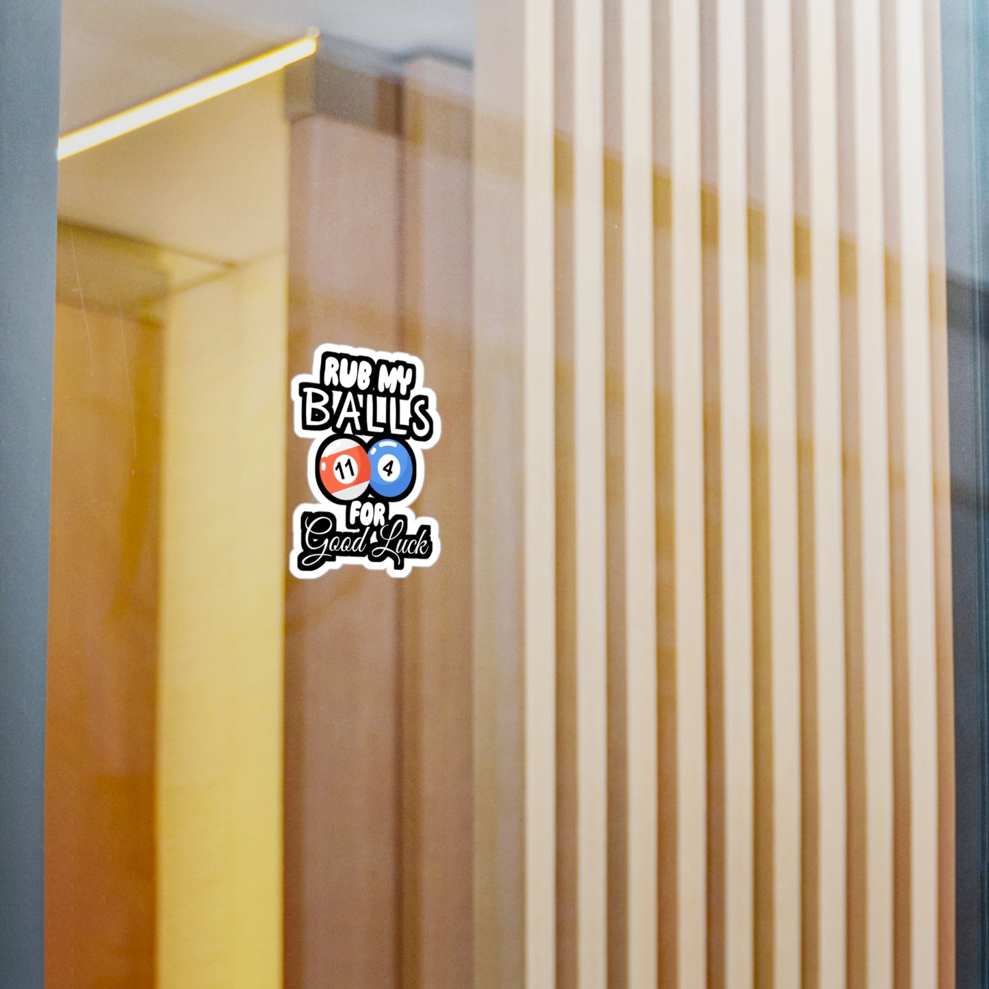 Rub My Balls For Good Luck - Billiards Sticker for Wall, Laptop, Window, Truck, Car Billiards Gift Vinyl Pool Decal Sticker