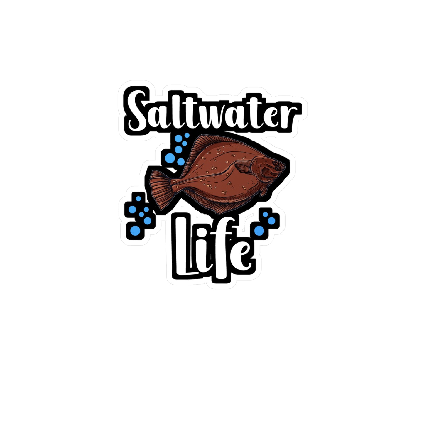 Saltwater Life - Fishing Sticker for Wall, Laptop, Window, Truck, Car Fishing Gift Vinyl Fish Decal Sticker