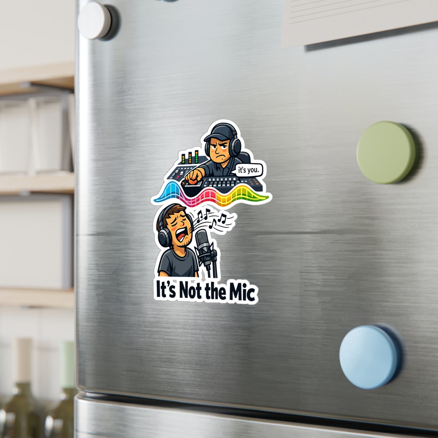 Audio Engineer Sticker “It’s Not the Mic” Funny Sound Engineer Decals Waterproof Vinyl for Laptop, Water Bottle Audio Technician Monitor Humor