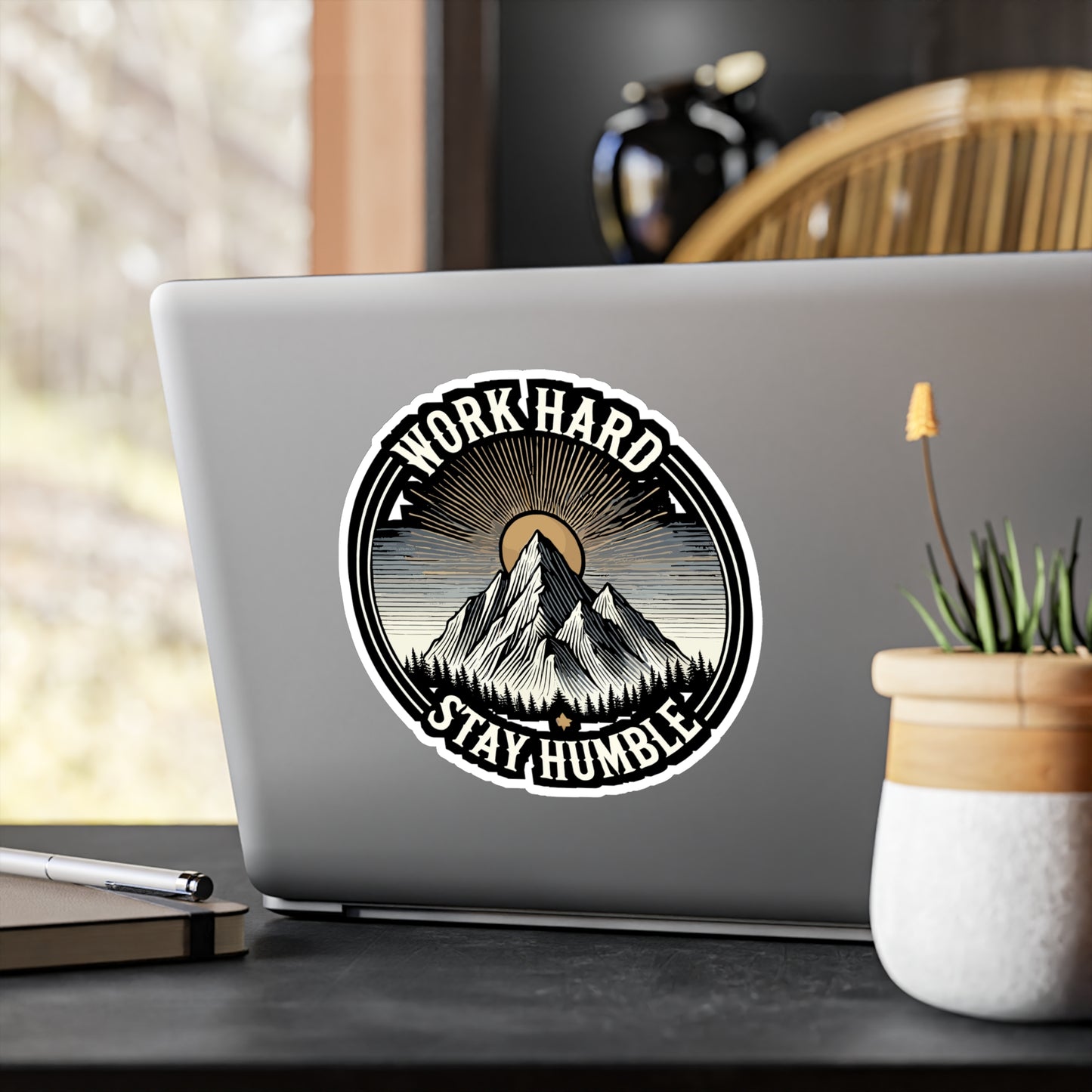 Work Hard Stay Humble - Work hard Sticker for Laptop Sticker. Water Bottle Sticker, Vinyl Motivational Decal - Work hard Gift