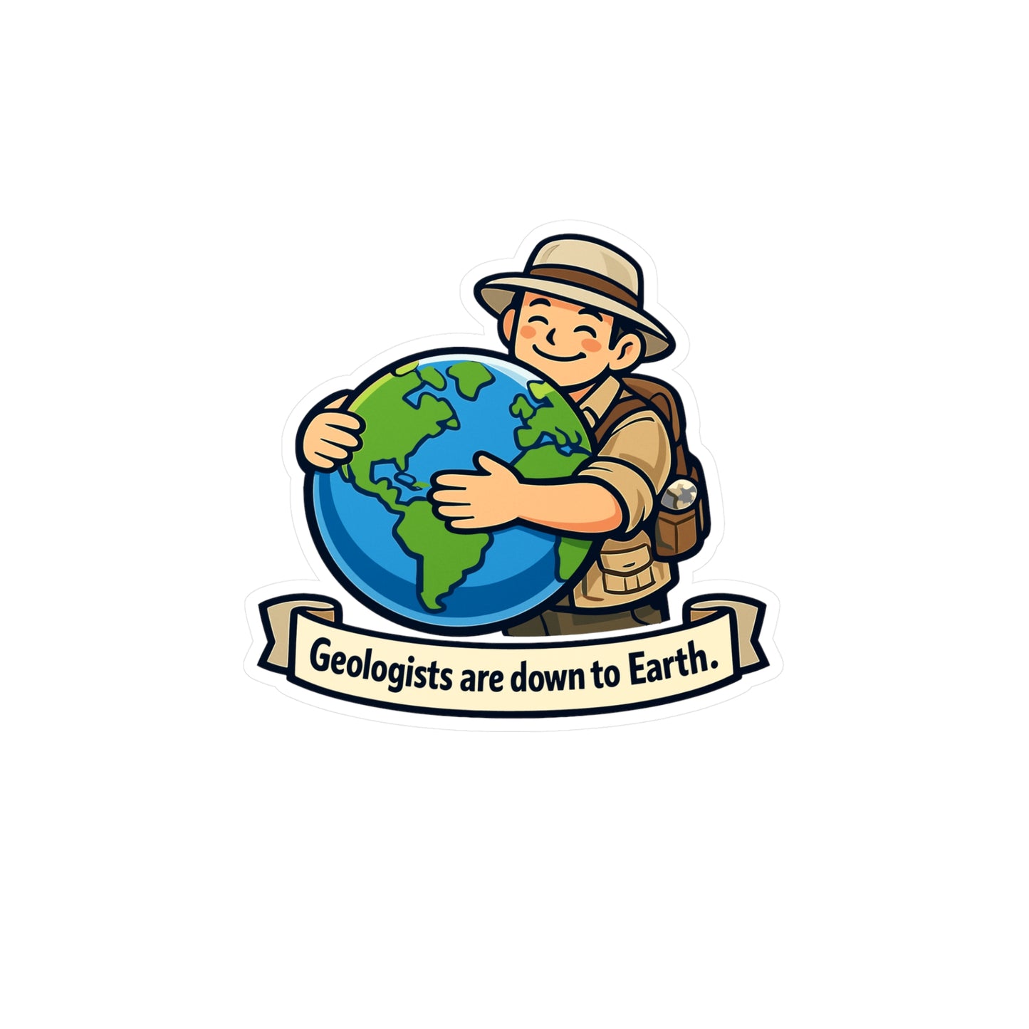 Geologie Sticker – Geologists are down to Earth Design, Geology Rocks Minerals Tectonics Vinyl sticker decals for Laptop, Water Bottle, Waterproof