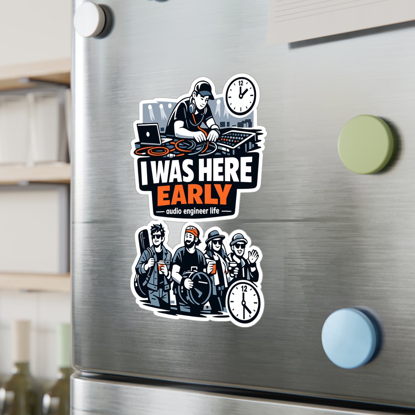 Audio Engineer Sticker I Was Here Early Funny Sound Engineer Decals Waterproof Vinyl for Laptop Water Bottle Audio Technician
