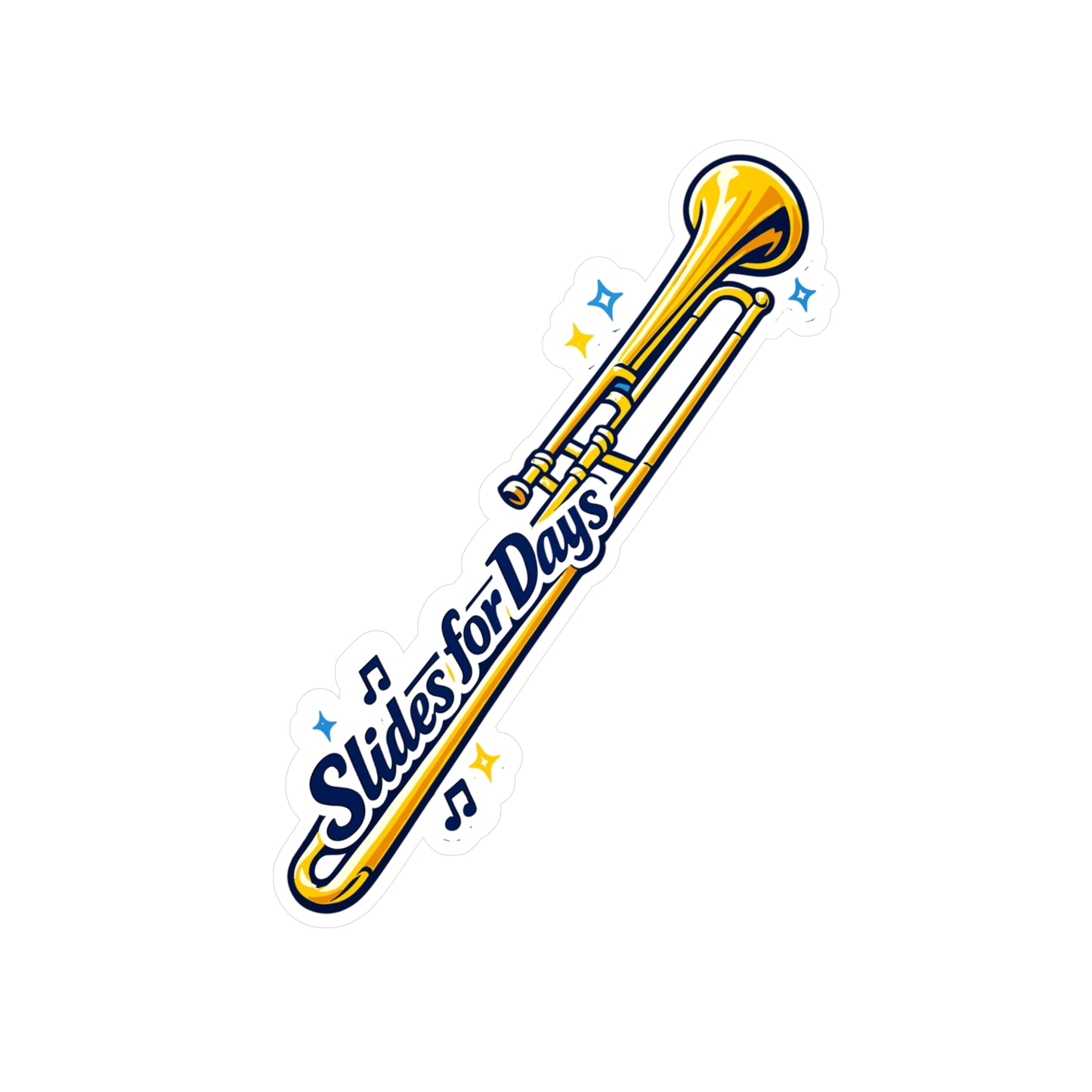 Marching Band Sticker "Slides for Days" Waterproof Vinyl Decals for Laptop & Water Bottle, Drummer, Band Director, Mellophone