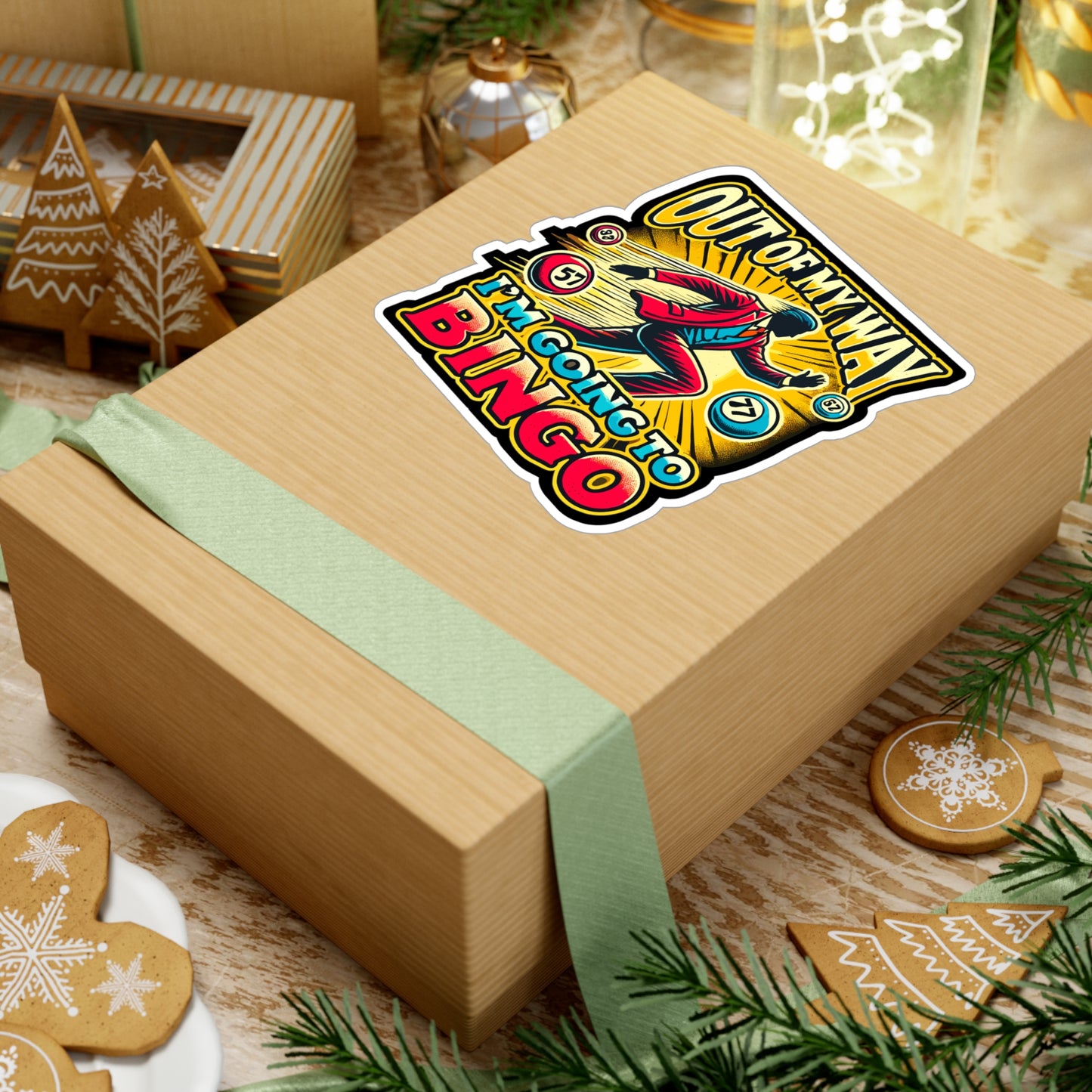 Out Of My Way I'm Going To Bingo - Bingo Sticker for Laptop Sticker. Water Bottle Sticker, Vinyl Caller Decal - Bingo Gift