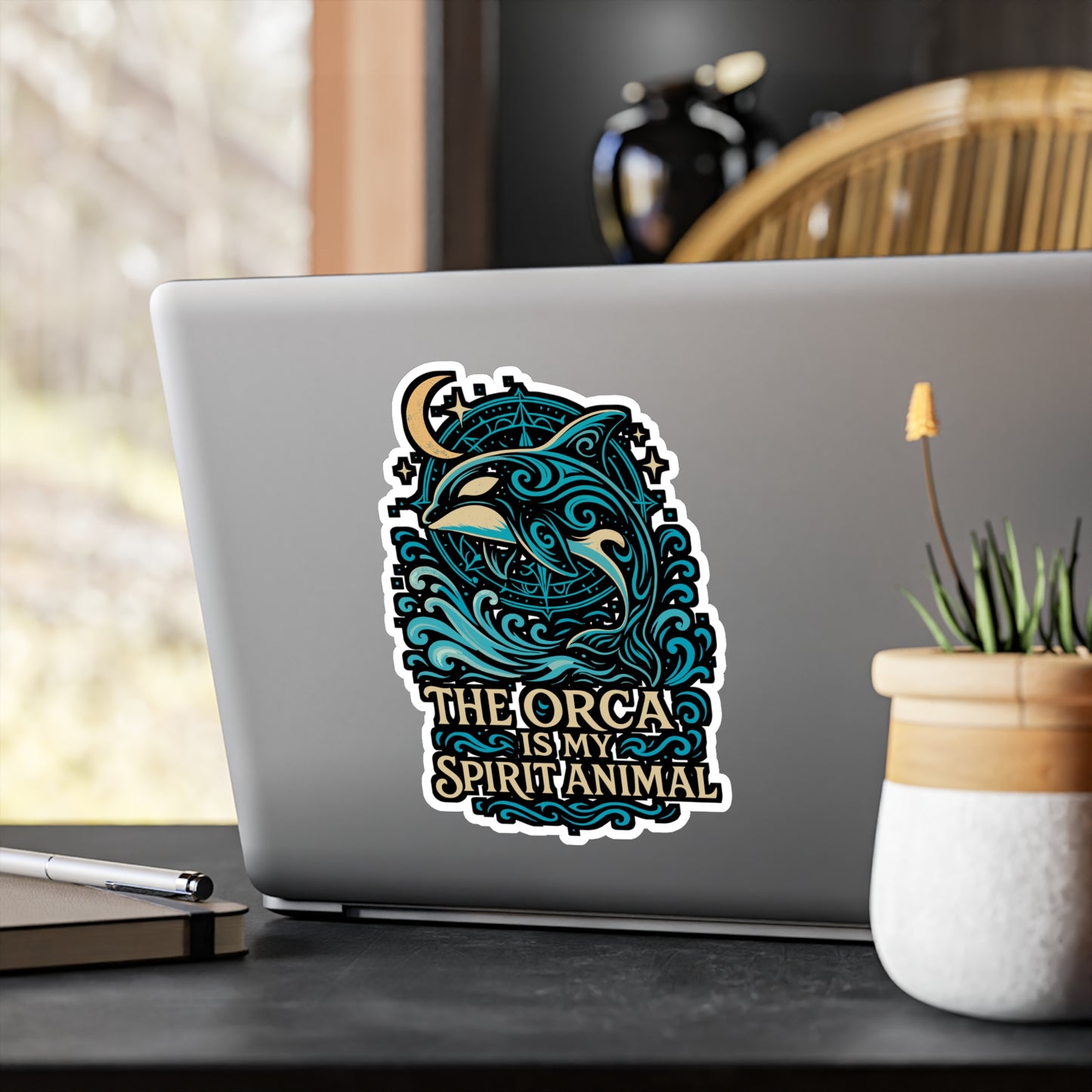 The Orca Is My Spirit Animal – Orca Whale Sticker for Laptop, Water Bottle & Ocean Lover Gifts