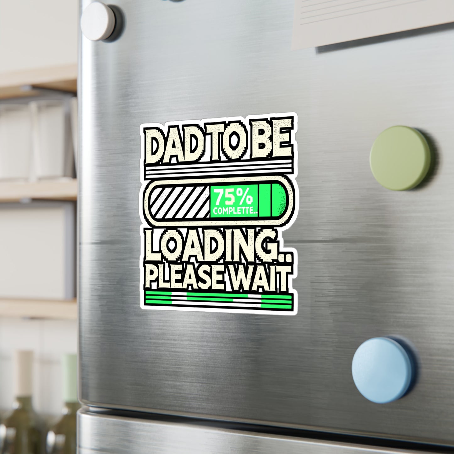 Dad To Be Loading Please Wait – Pregnancy Announcement Sticker for Laptop or Water Bottle | Vinyl Father Decal Gift