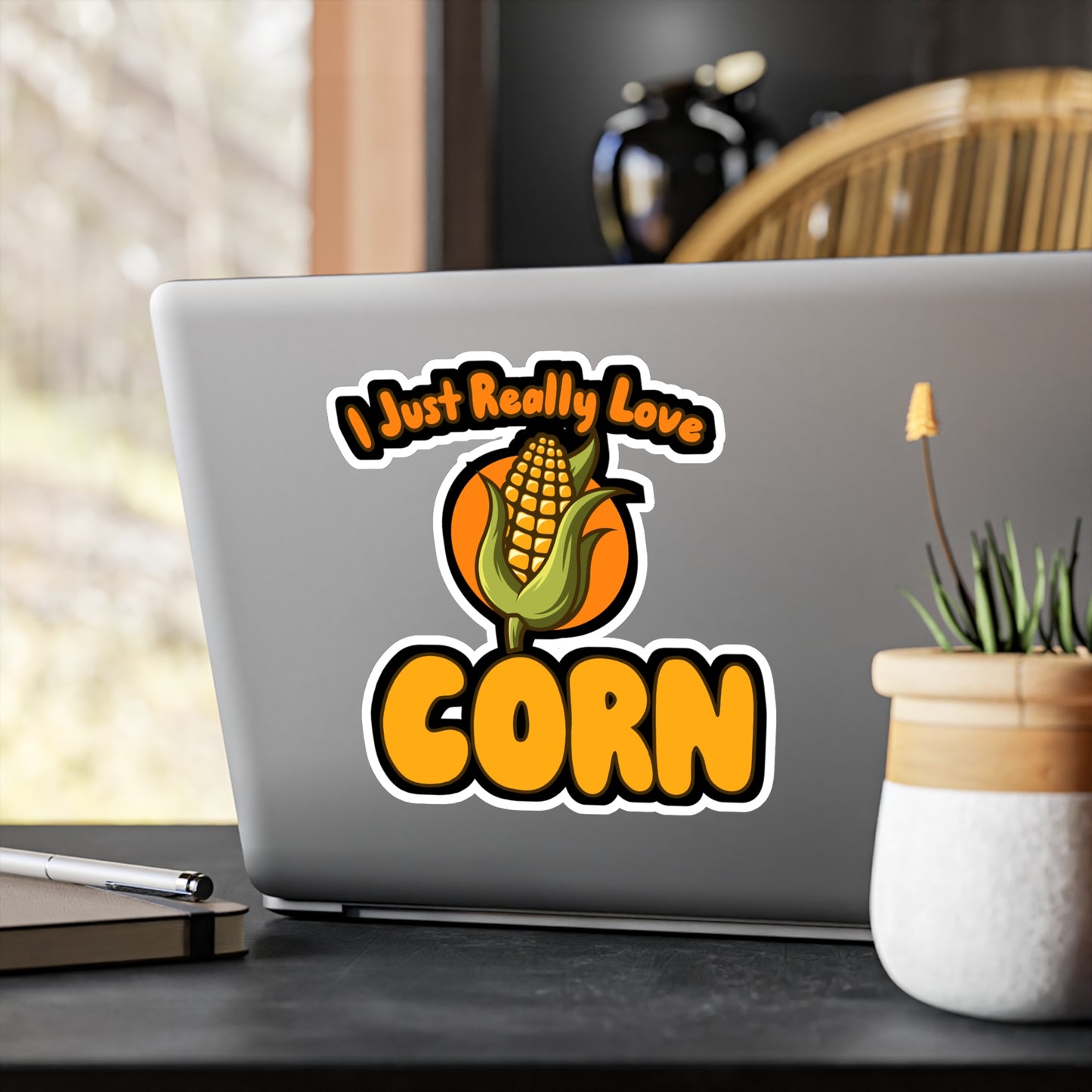 I Just Really Love Corn - Farmer Sticker for Wall, Laptop, Window, Truck, Car Farmer Gift Vinyl Farm Decal Sticker