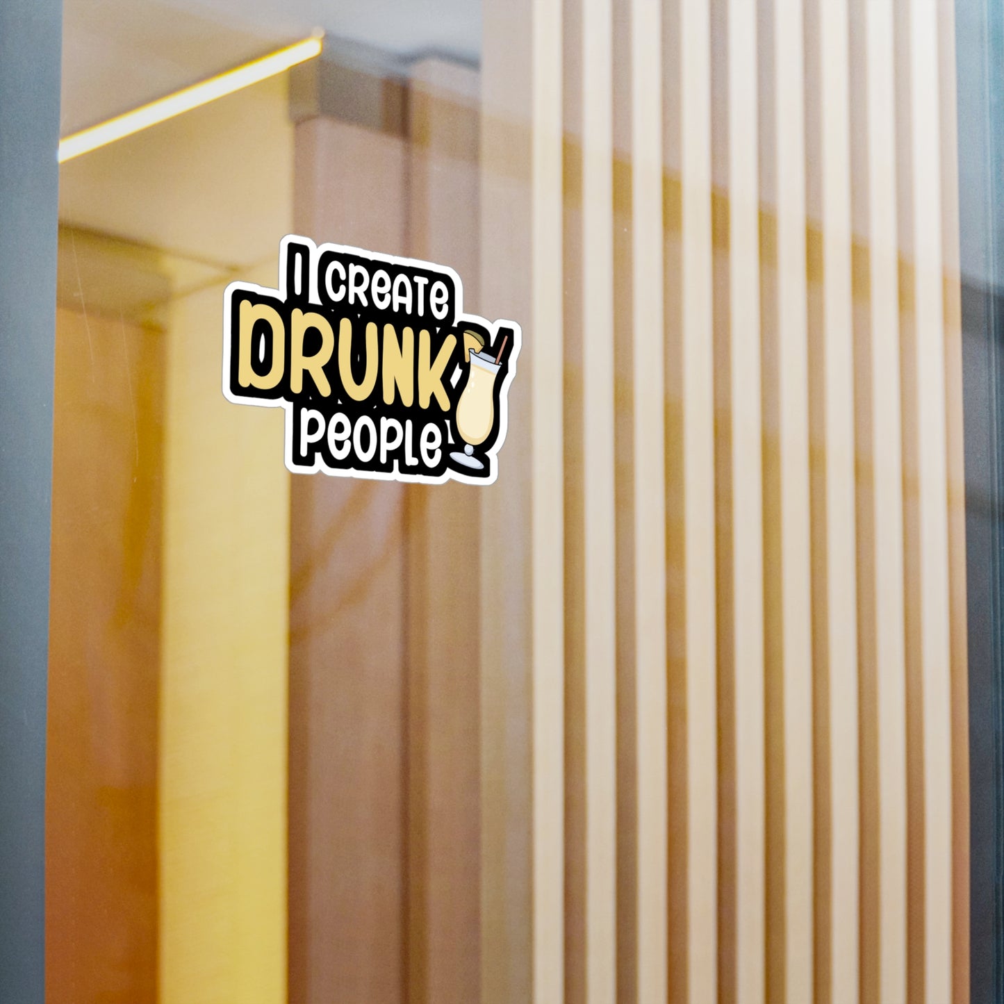 I create drunk people - Bartender Sticker for Wall, Laptop, Window, Truck, Car Bartender Gift Vinyl Cocktail Decal Sticker
