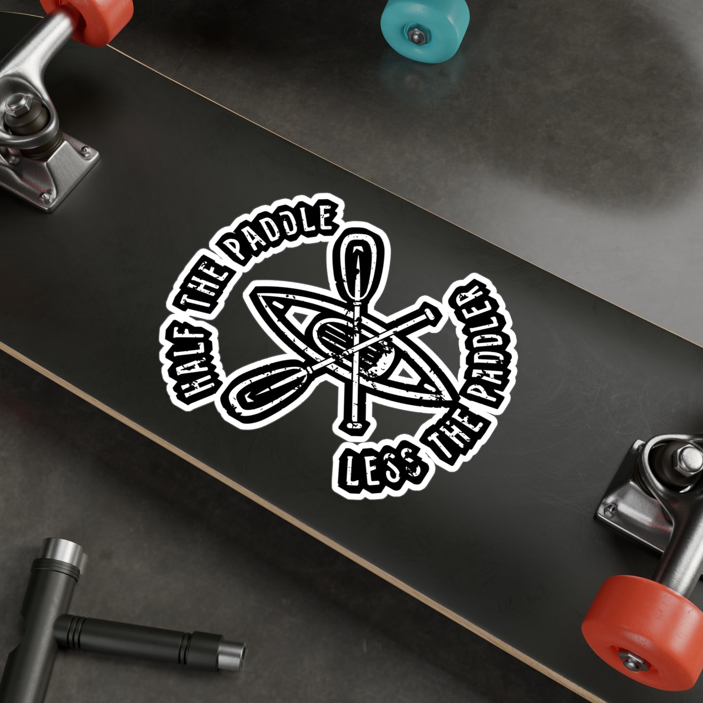 Half The Paddle Twice The Paddler - Canoe Sticker for Laptop Sticker. Water Bottle Sticker, Vinyl Canoeing Decal - Canoe Gift