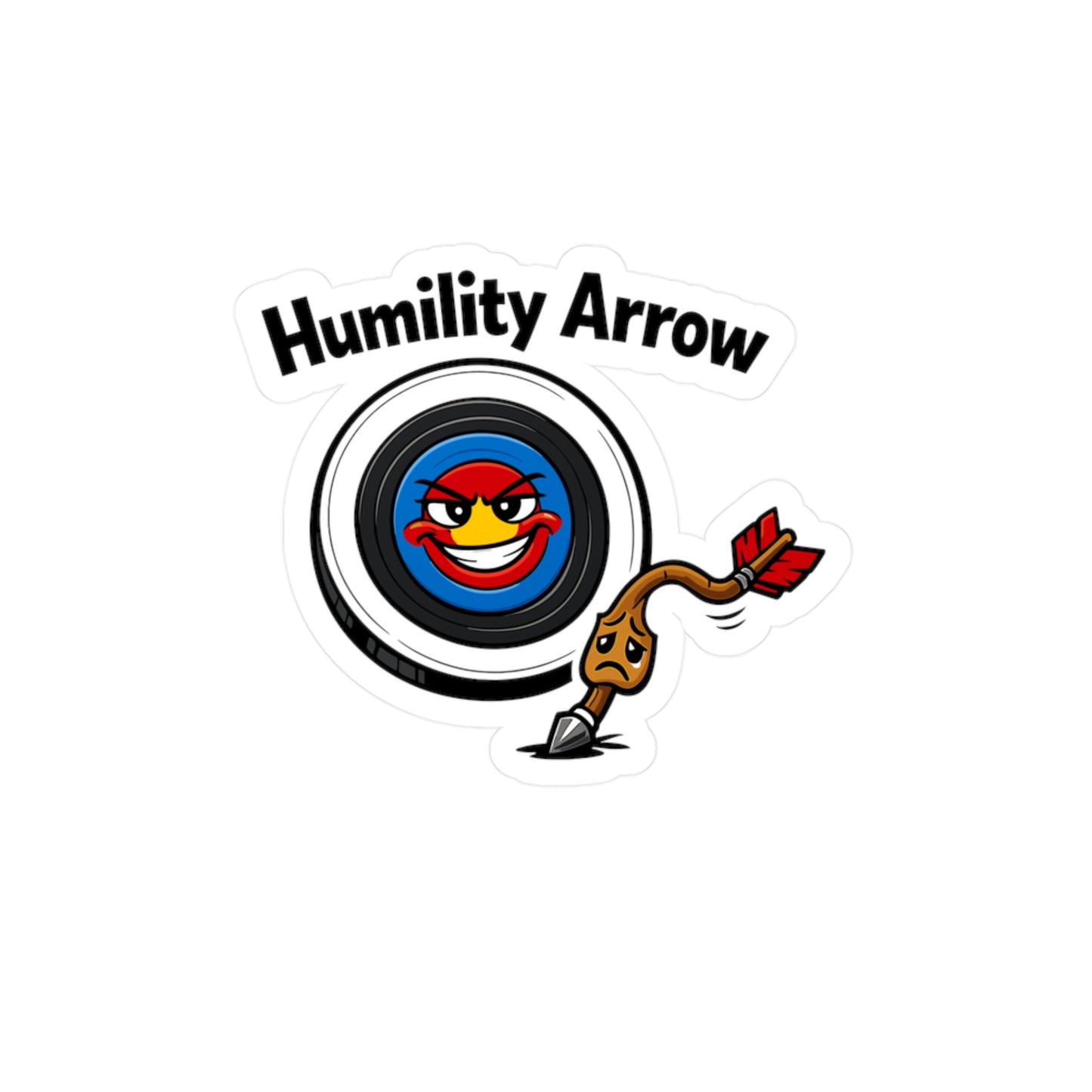 Archery Sticker Humility Arrow Design – Waterproof Vinyl decals for Laptop & Water Bottle, Archer Hunting Shoot Graphic
