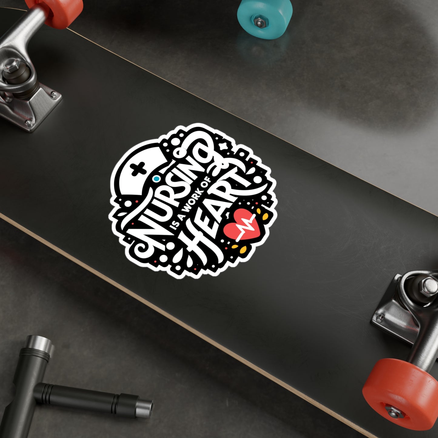 Nursing is a work of heart   - Nurse Sticker for Laptop Sticker. Water Bottle Sticker, Vinyl Nursing-student Decal - Nurse Gift