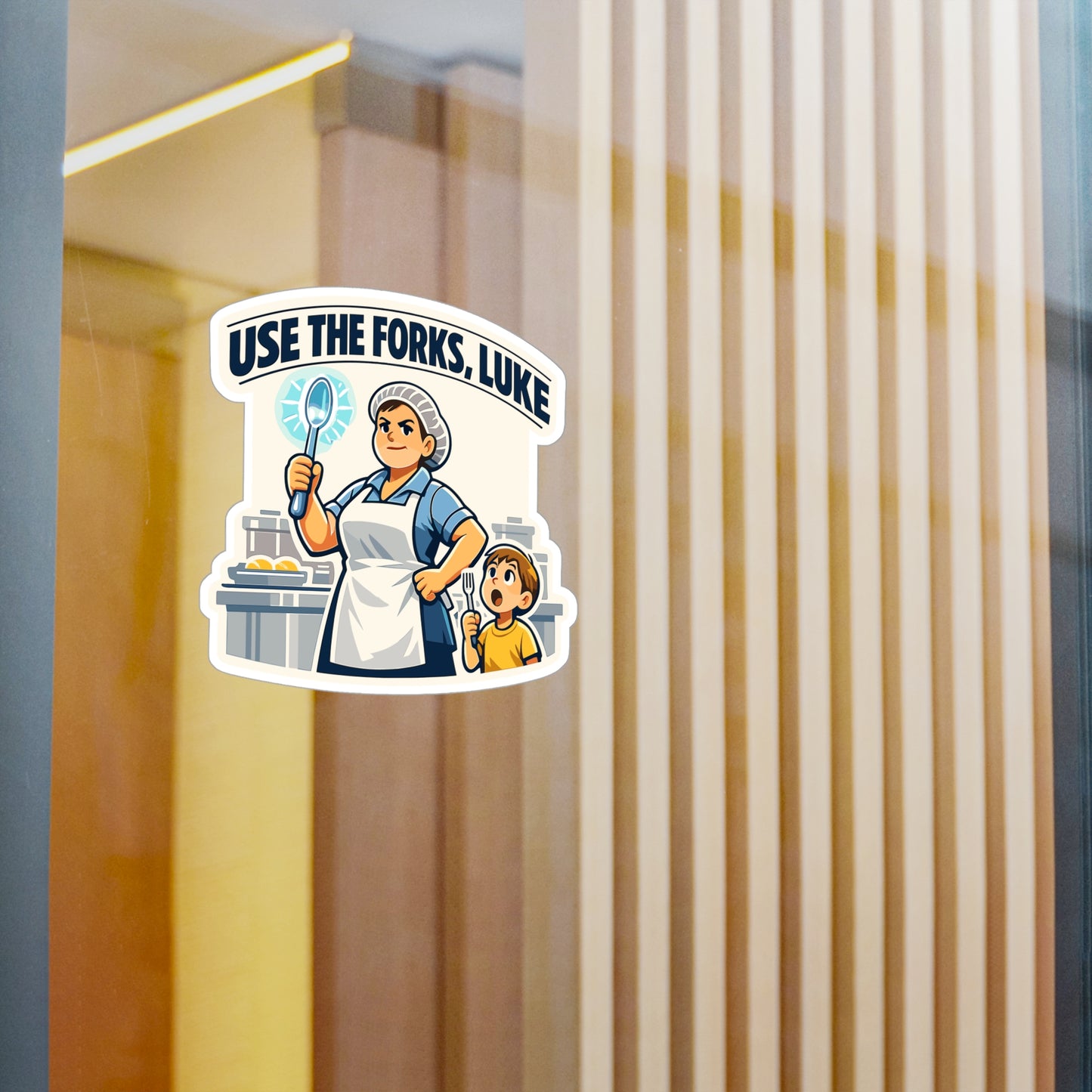 Lunch Lady Sticker Use the Forks, Luke Funny School Canteen Vinyl Waterproof sticker decals for Laptop Water Bottle