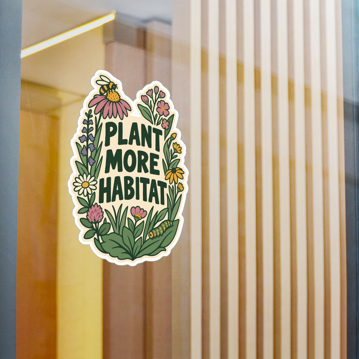 Plants Sticker – Plant More Habitat, Dandelion Decals Celebrating Nature and Friendship for Laptop or Water Bottle