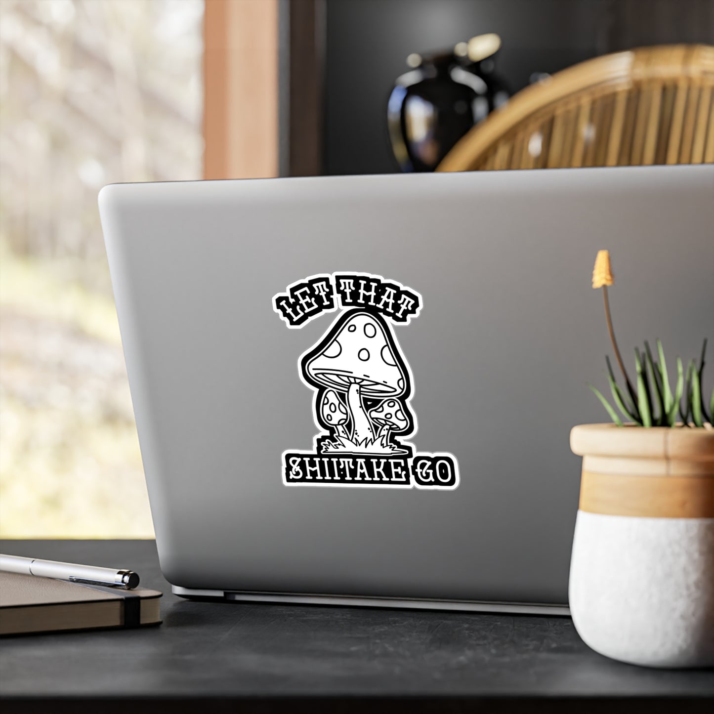 Let That Shiitake Go - Mushroom-hunting Sticker for Laptop Sticker. Water Bottle Sticker, Vinyl Morel Decal - Mushroom-hunting Gift