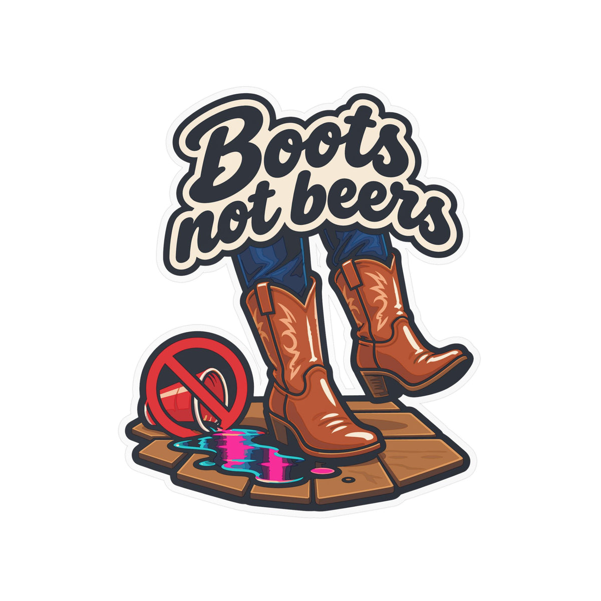 Line Dance Sticker – Boots Not Beers Design for the Country-Life Dancer, Western Decals for Laptop or Water Bottle