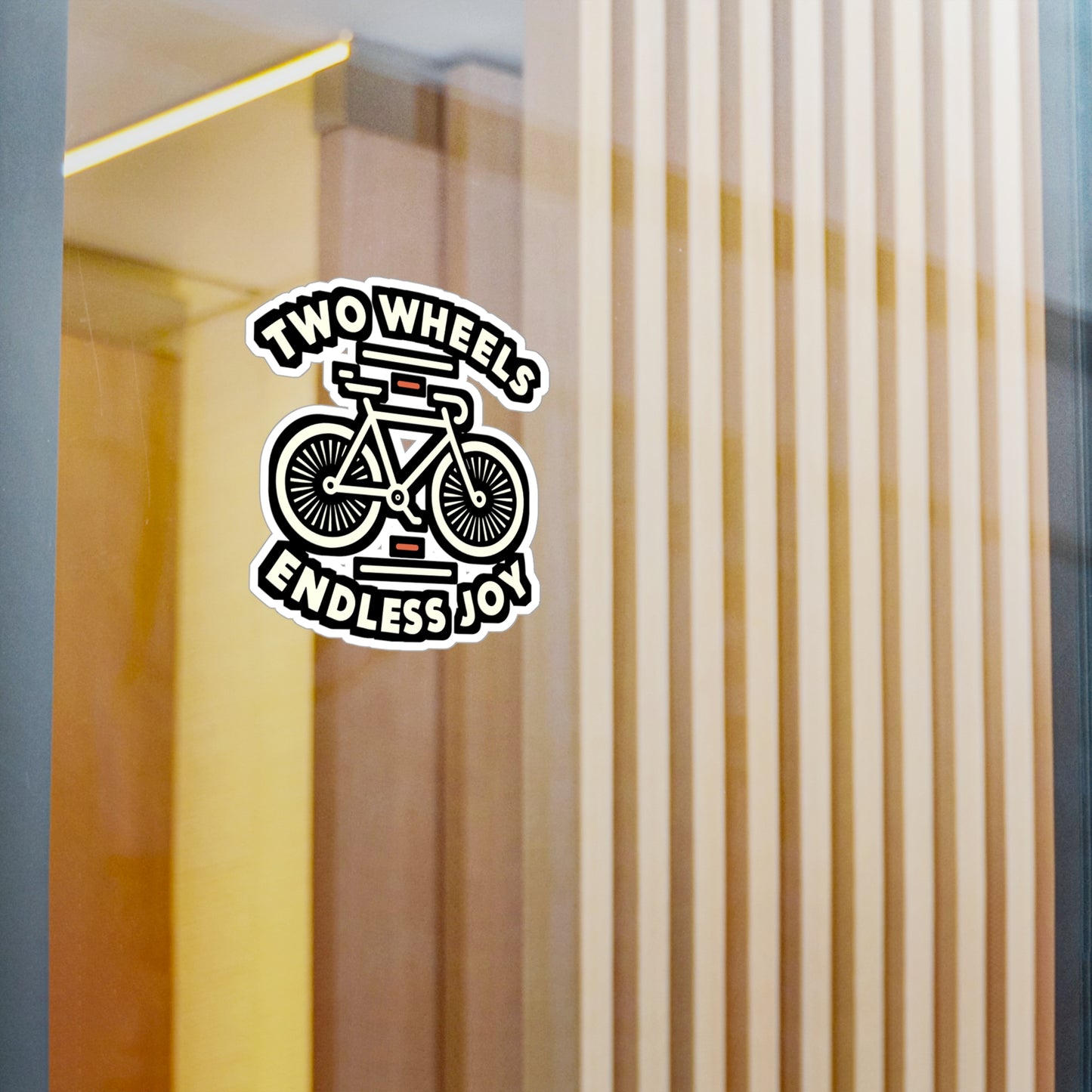 Two wheels, endless joy - Cycling Sticker for Laptop Sticker. Water Bottle Sticker, Vinyl Cyclist Decal - Cycling Gift