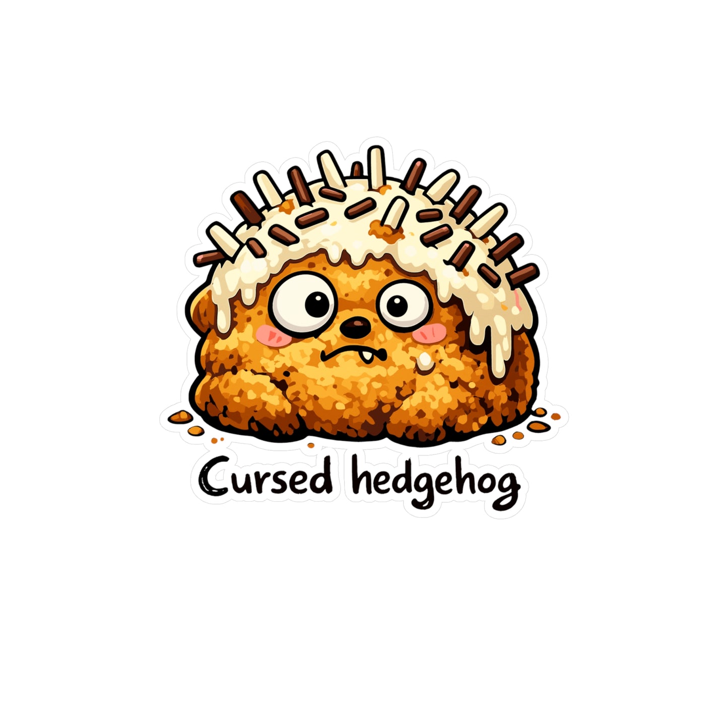 Baking Sticker Cursed Hedgehog Design Funny Sourdough Baker Humor Vinyl Waterproof Decals for Laptop Water Bottle